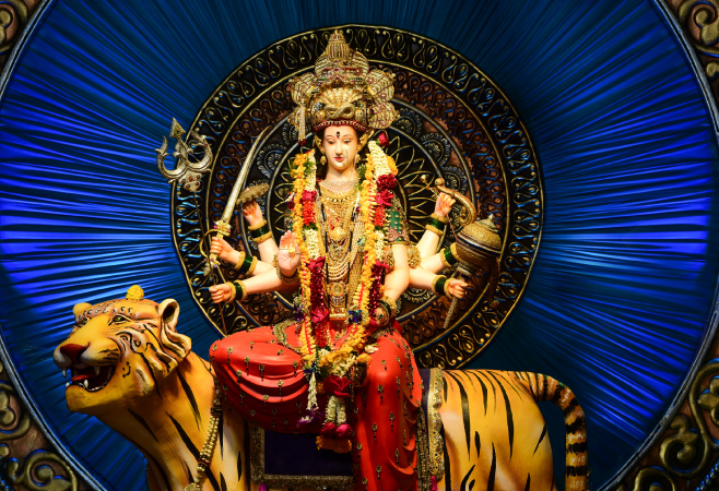 Witness unmatched fervour and reverence as devotees celebrate the enchanting Hindu festival of Navratri