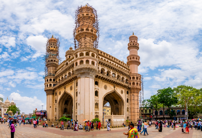 The Charminar in Hyderabad is a famous historical monument known for its stunning architecture and cultural significance The Charminar in Hyderabad is a famous historical monument known for its stunning architecture and cultural significance