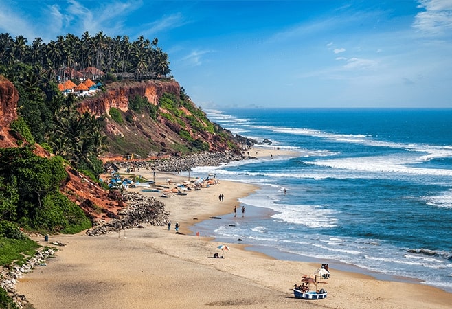 This is the center of activity in Varkala and if you walk along the shore there is always something going on