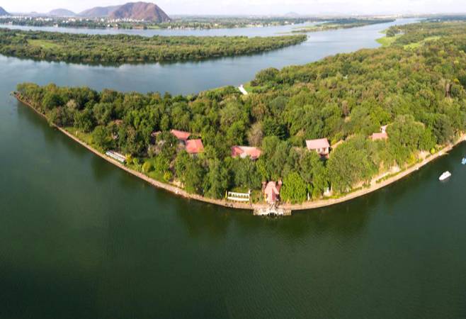 Off the coast of Vijayawada, there is an island that appears to be floating on the sea like a lotus and has a history of gods and legends.