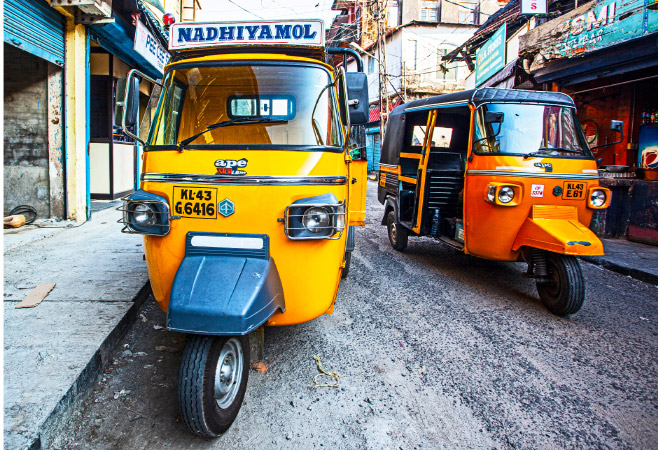 Kochi offers a variety of transportation options, including auto rickshaws, taxis, buses, and ferries.