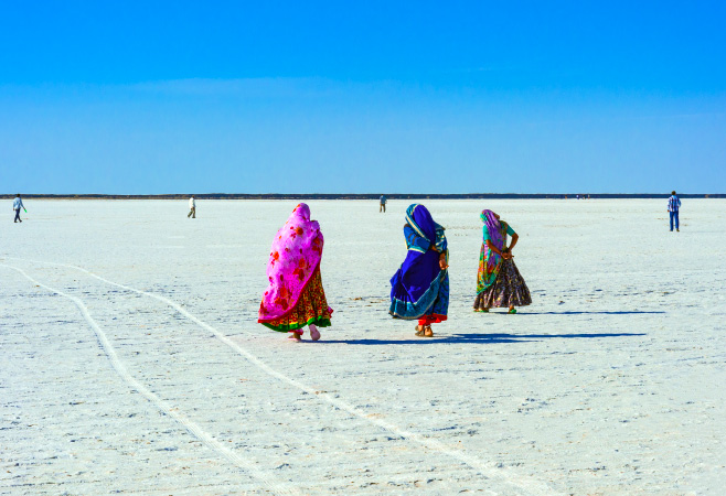 Ran of Kutch is probably one of the most beautiful, yet surreal places in India with the vast expanses of the white salt desert