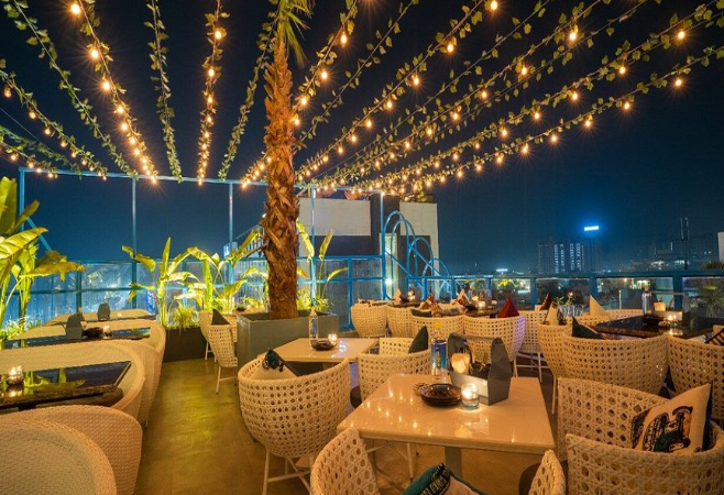 The restaurant has an open-roof top terrace and serves authentic local food with a reasonable range of drinks